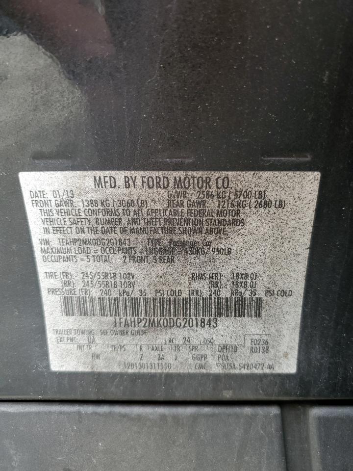 2013 Ford Taurus Police Interceptor VIN: 1FAHP2MK0DG201843 Lot: 82000805