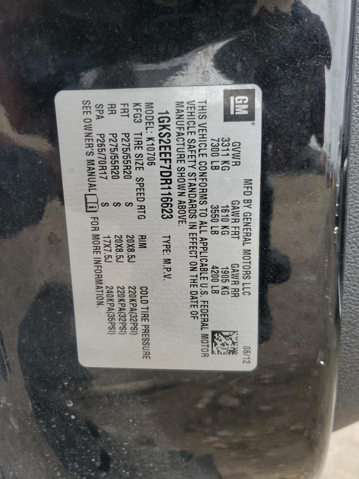 2013 GMC Yukon Denali VIN: 1GKS2EEF7DR116623 Lot: 90077505