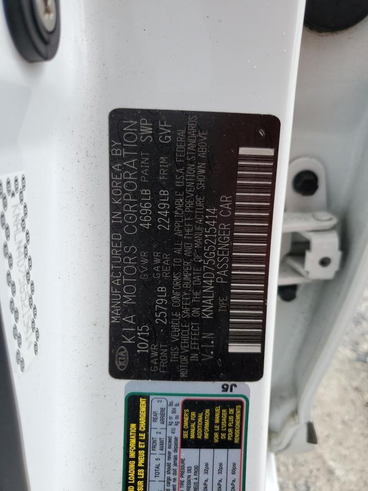 2016 Kia Cadenza Luxury VIN: KNALN4D75G5215414 Lot: 85515465