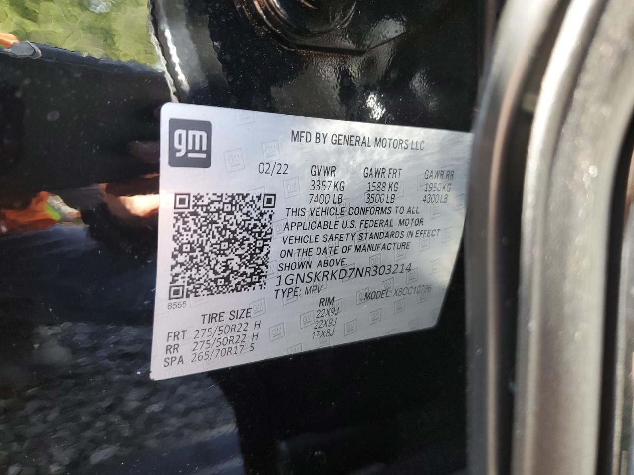 2025 Chevrolet Tahoe K1500 High Country VIN: 1GNS6TRLXSR361408 Lot: 85107615