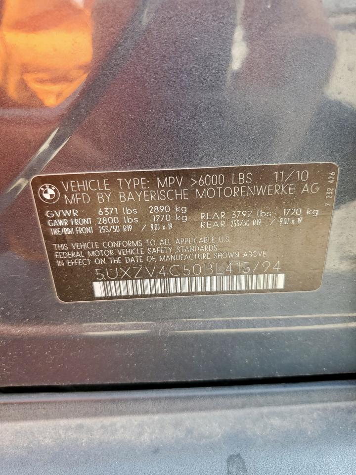 2011 BMW X5 xDrive35I VIN: 5UXZV4C50BL415794 Lot: 82214245