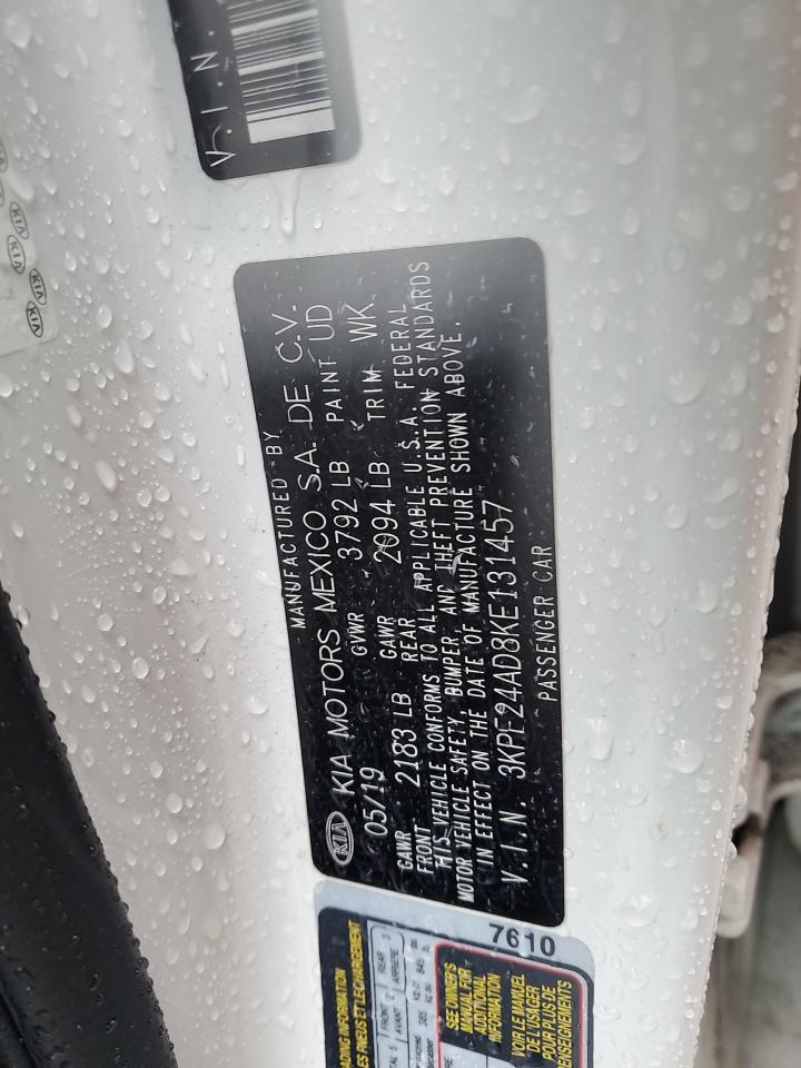 2019 Kia Forte Fe VIN: 3KPF24AD8KE131457 Lot: 89872075