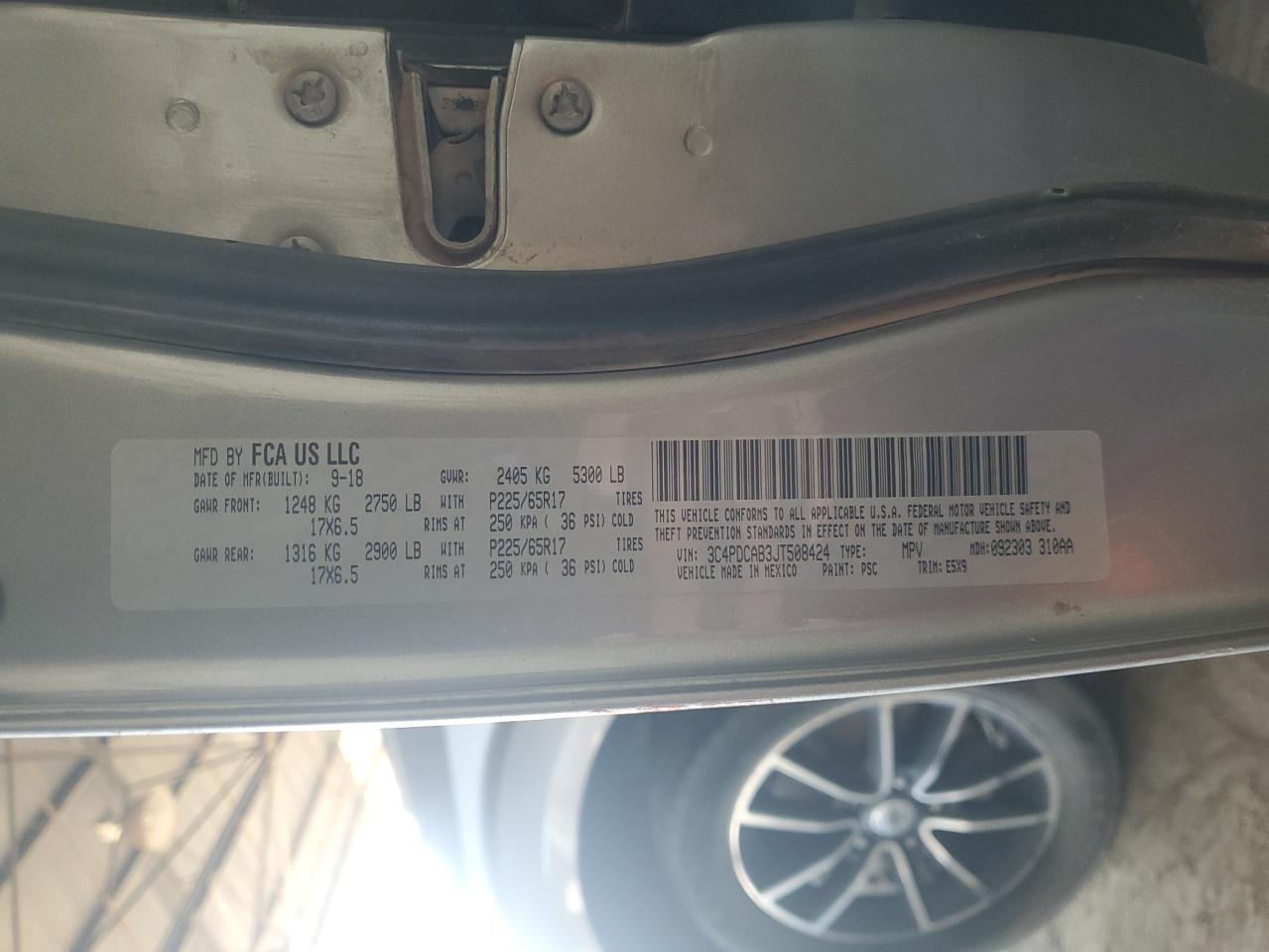 2018 Dodge Journey Se VIN: 3C4PDCAB3JT508424 Lot: 90916705