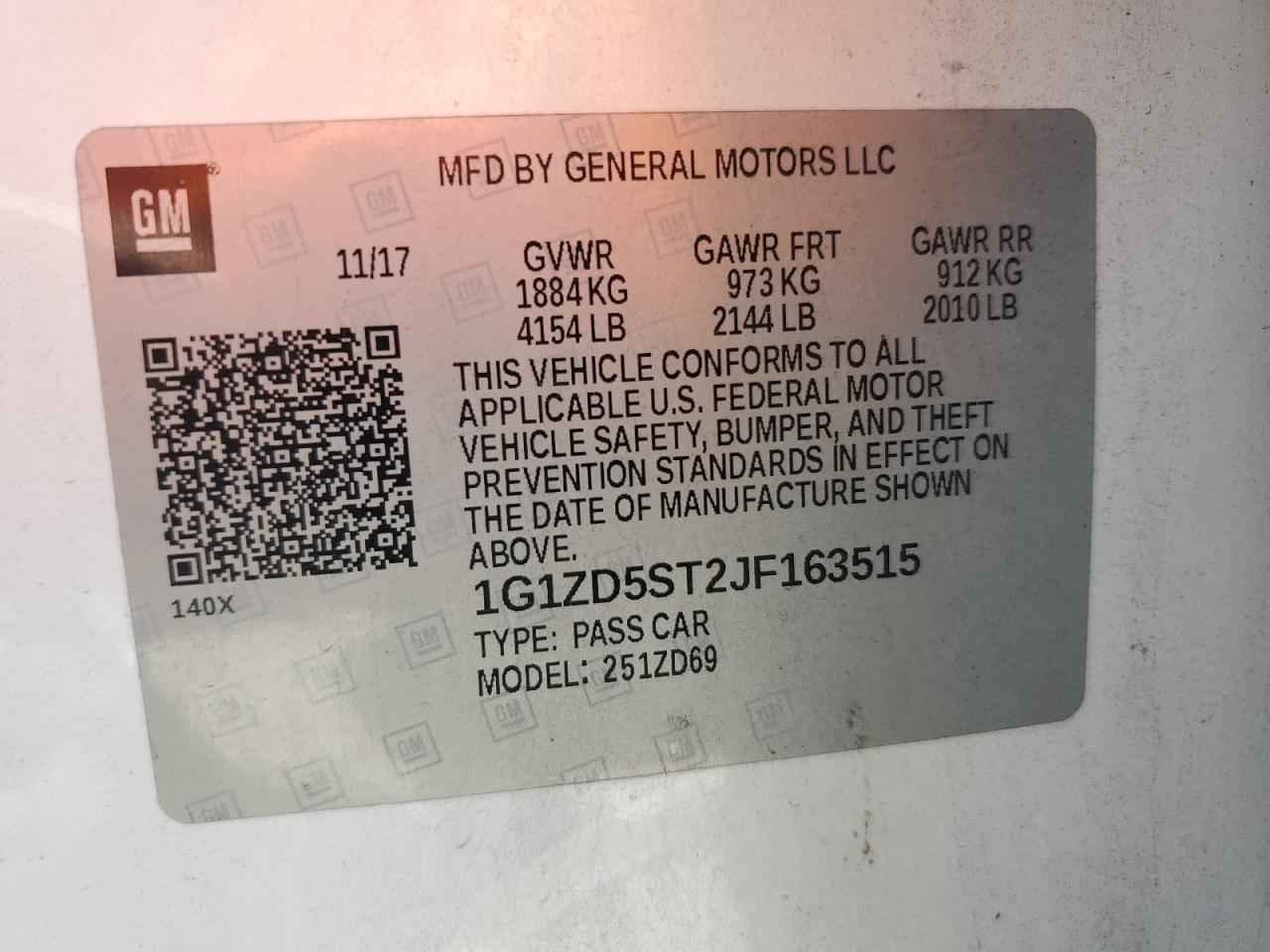 2018 Chevrolet Malibu Lt VIN: 1G1ZD5ST2JF163515 Lot: 85682585