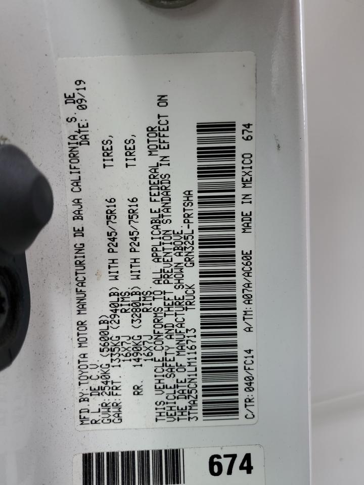 2020 Toyota Tacoma Double Cab VIN: 3TMAZ5CN1LM116713 Lot: 81738785