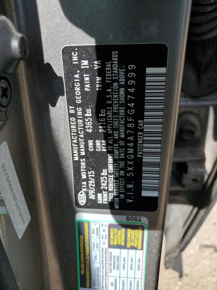 2015 Kia Optima Lx VIN: 5XXGM4A78FG474999 Lot: 82004355