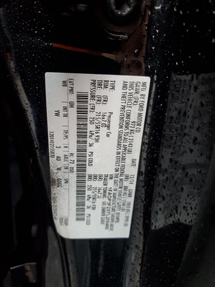 2015 Ford Focus Se VIN: 1FADP3F2XFL205488 Lot: 85360705