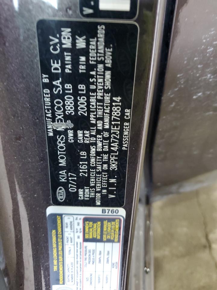 2018 Kia Forte Lx VIN: 3KPFL4A72JE178814 Lot: 90867675