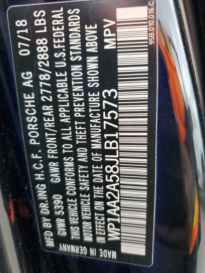 2018 Porsche Macan VIN: WP1AA2A58JLB17573 Lot: 87102495