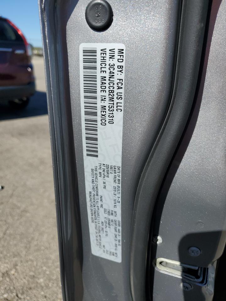 2021 Jeep Compass Limited VIN: 3C4NJCCB2MT531310 Lot: 89468895