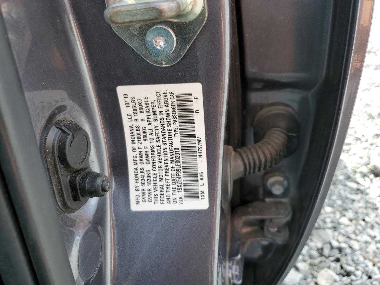 2020 Honda Insight Touring VIN: 19XZE4F99LE002010 Lot: 85347845