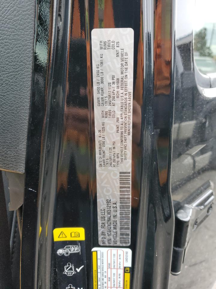 2020 Jeep Wrangler Unlimited Sport VIN: 1C4HJXDN4LW312192 Lot: 82211975