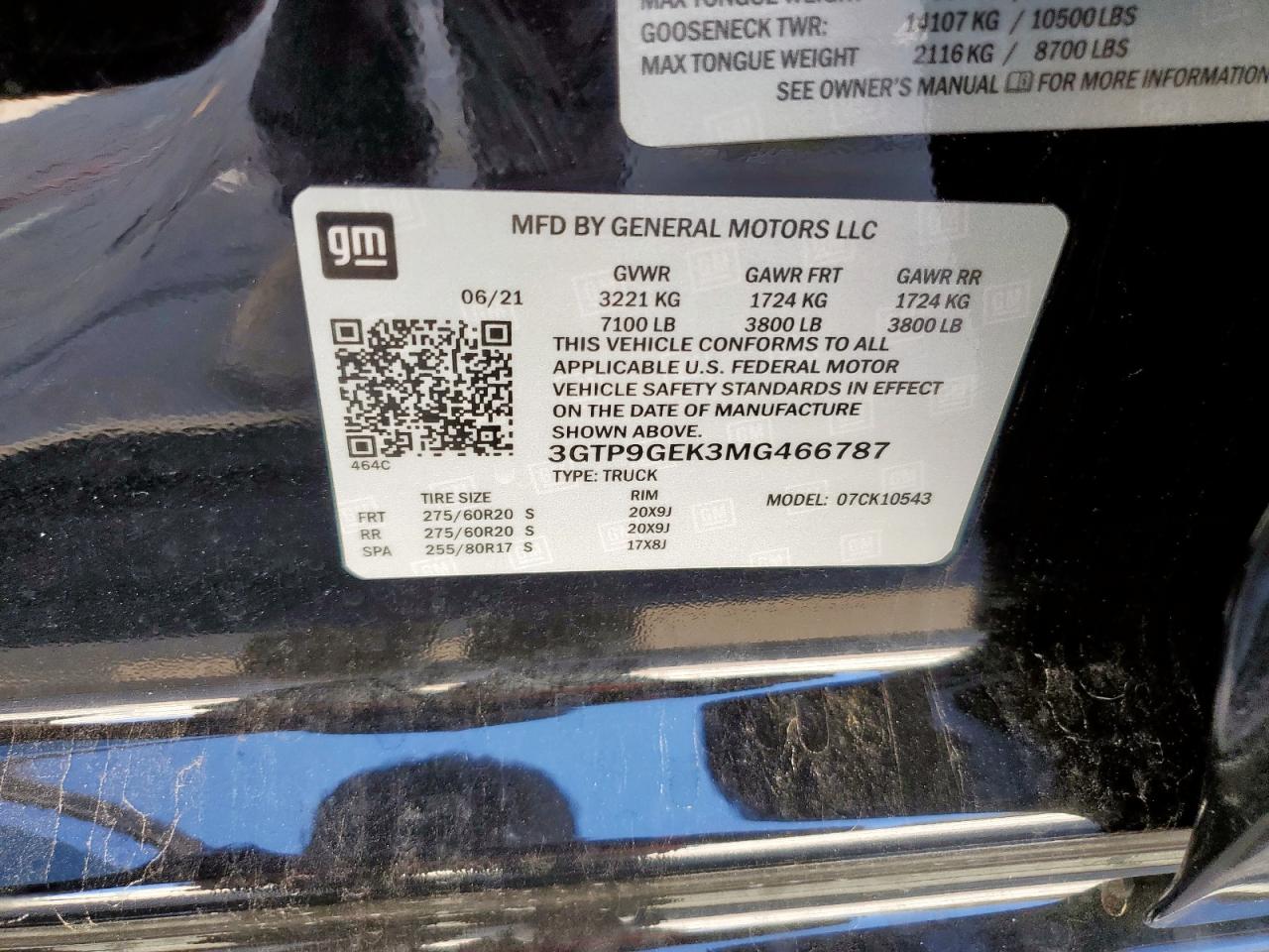 2021 GMC Sierra K1500 Denali VIN: 3GTU9FEL2MG304123 Lot: 84589165