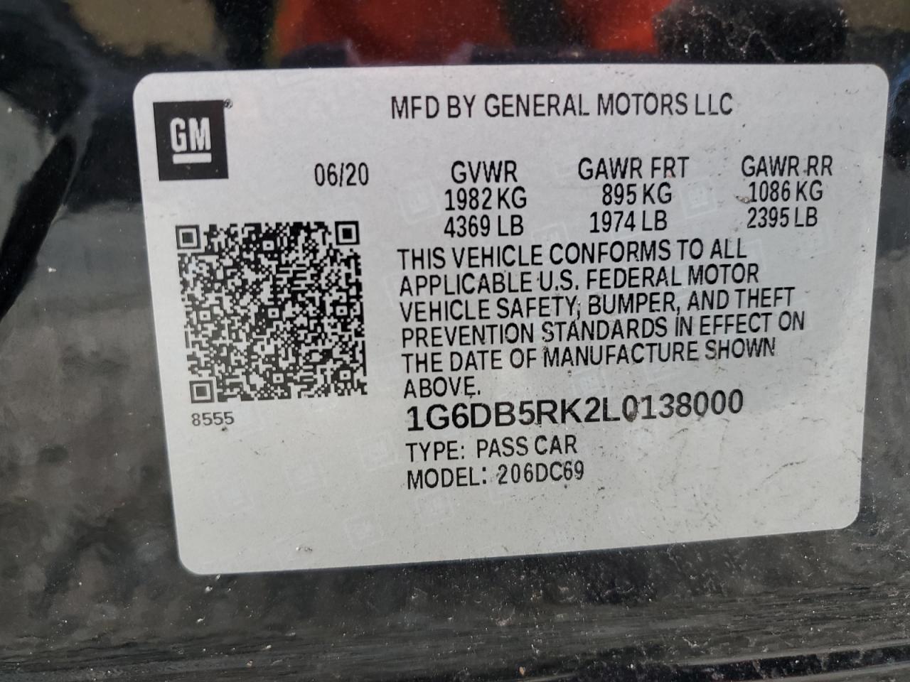 2020 Cadillac Ct4 Premium Luxury VIN: 1G6DB5RK2L0138000 Lot: 90608435