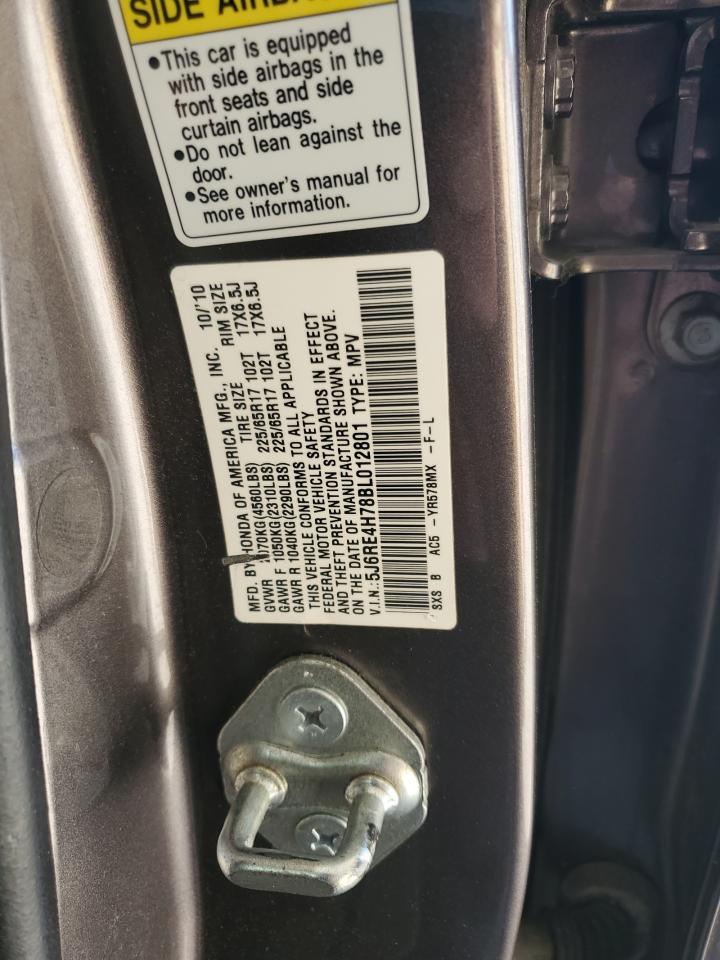 2011 Honda Cr-V Exl VIN: 5J6RE4H78BL012801 Lot: 89539945