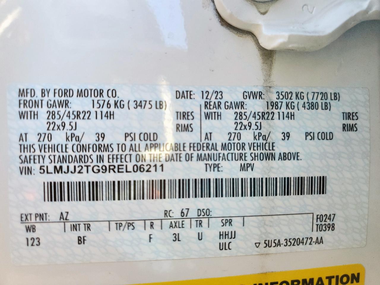 2024 Lincoln Navigator Black Label VIN: 5LMJJ2TG9REL06211 Lot: 87092915