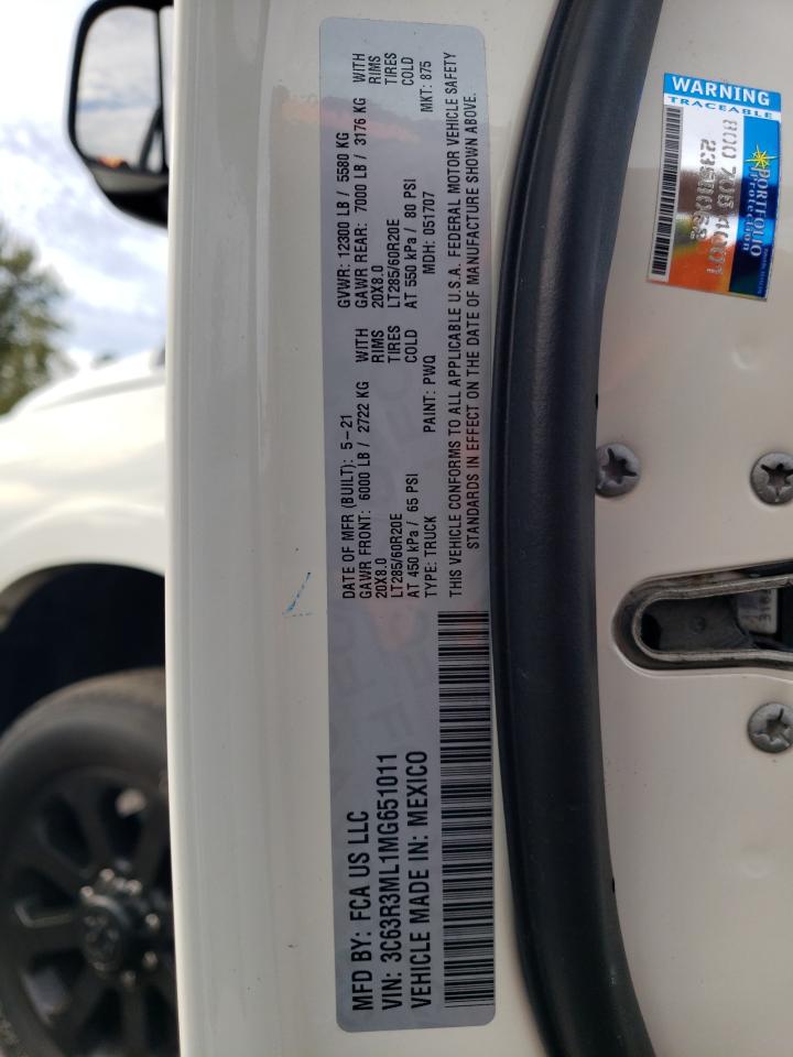 2021 Ram 3500 Laramie VIN: 3C63R3ML1MG651011 Lot: 82444145