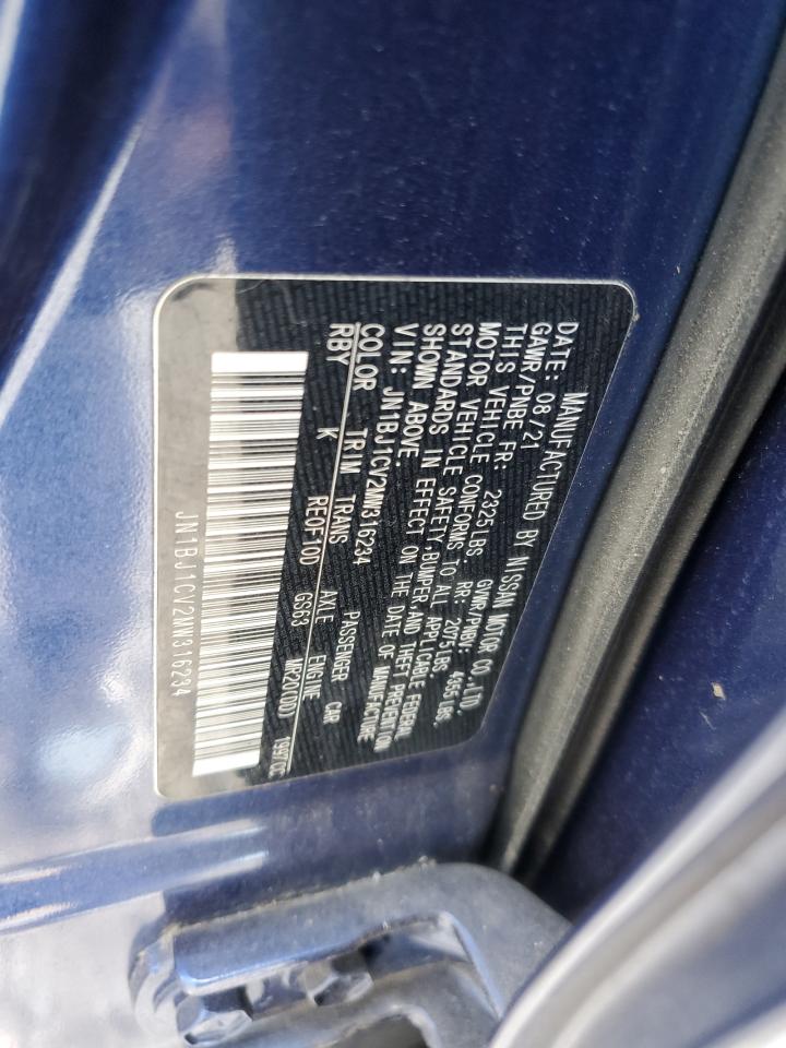 2021 Nissan Rogue Sport Sl VIN: JN1BJ1CV2MW316234 Lot: 86213825