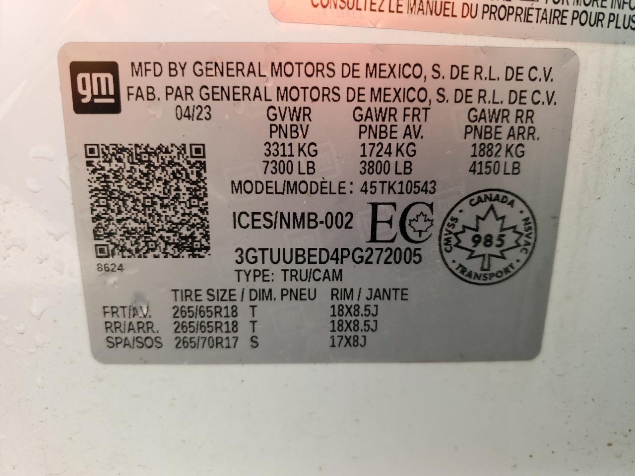 2023 GMC Sierra K1500 Sle VIN: 3GTUUBED4PG272005 Lot: 85482475