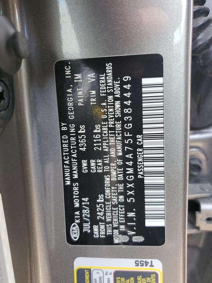 2015 Kia Optima Lx VIN: 5XXGM4A75FG384449 Lot: 81999945