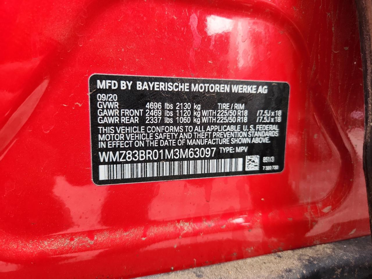 2021 Mini Cooper S Countryman All4 VIN: WMZ83BR01M3M63097 Lot: 85575265