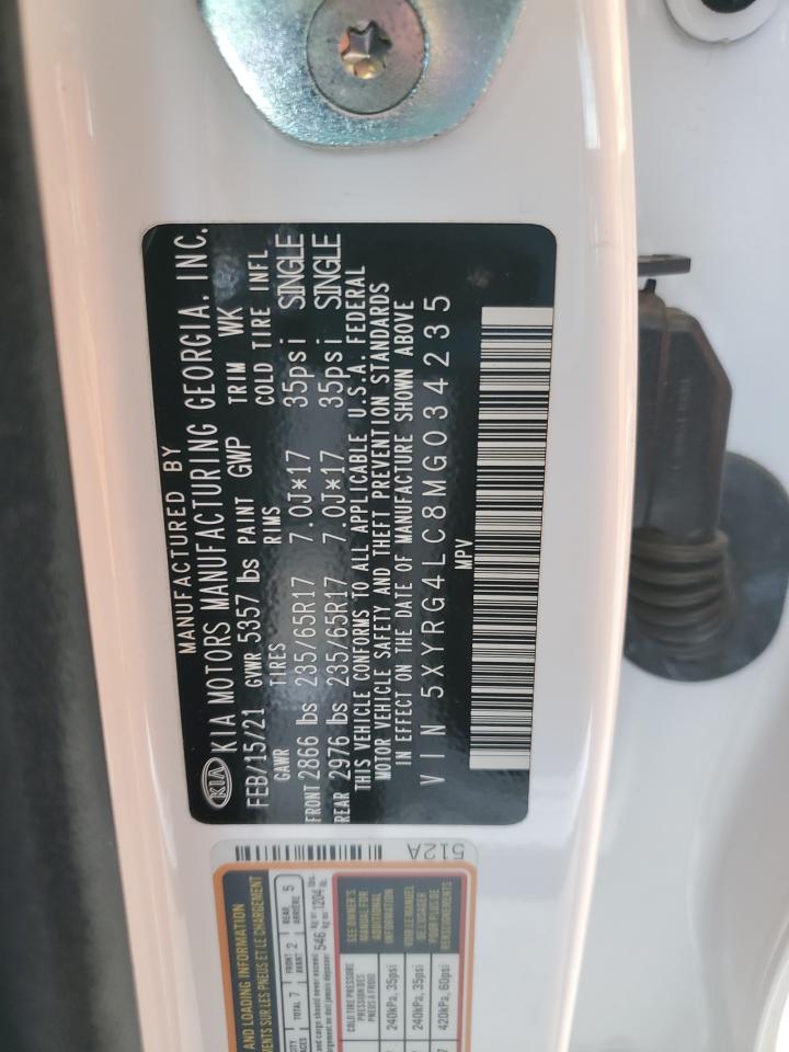 2021 Kia Sorento Lx VIN: 5XYRG4LC8MG034235 Lot: 85762015