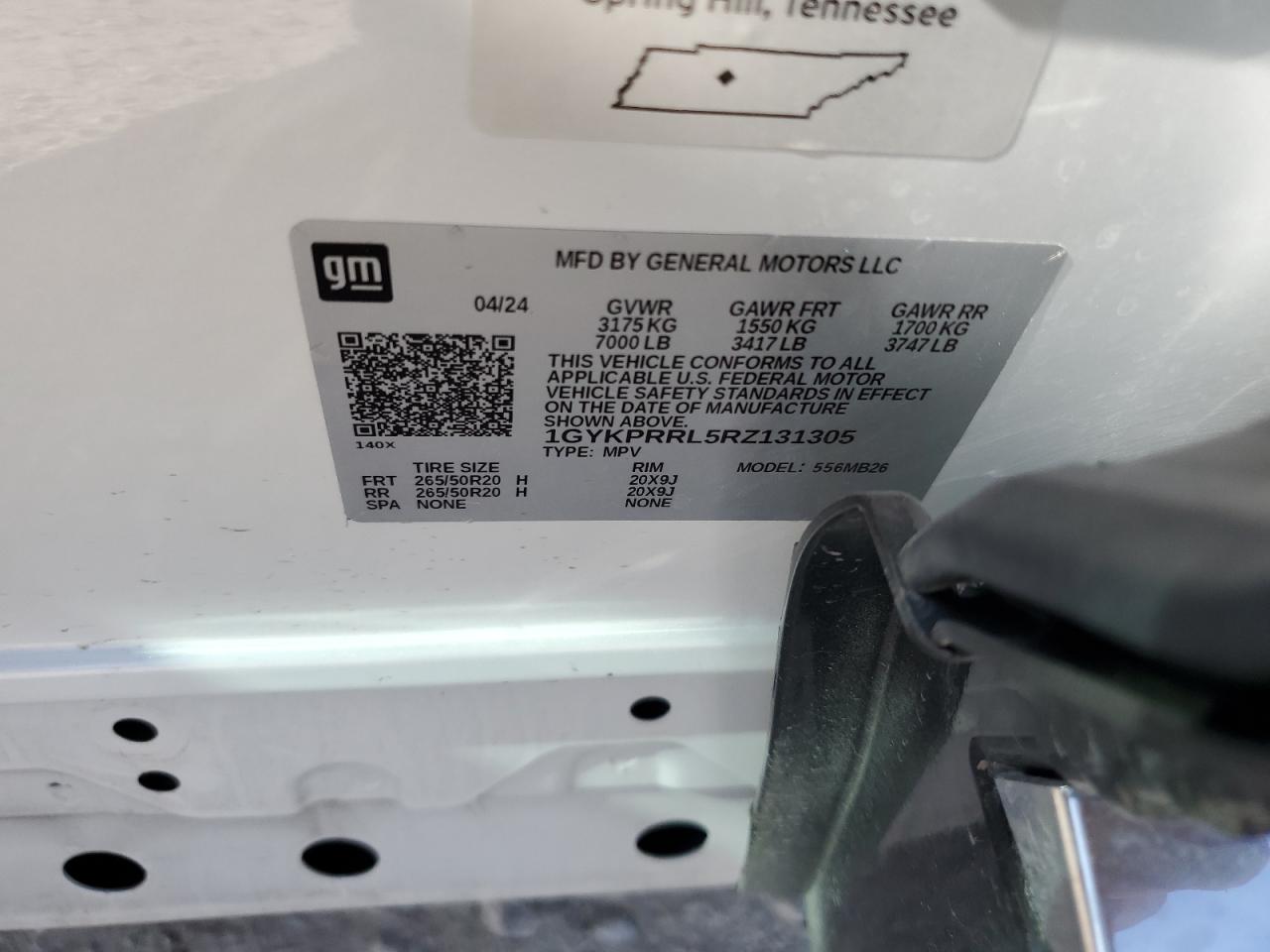 2024 Cadillac Lyriq Luxury VIN: 1GYKPRRL5RZ131305 Lot: 84950845