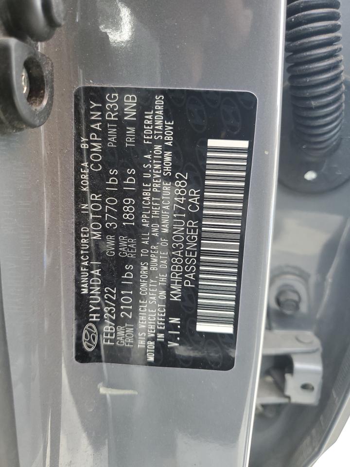 2022 Hyundai Venue Se VIN: KMHRB8A30NU174882 Lot: 86805735