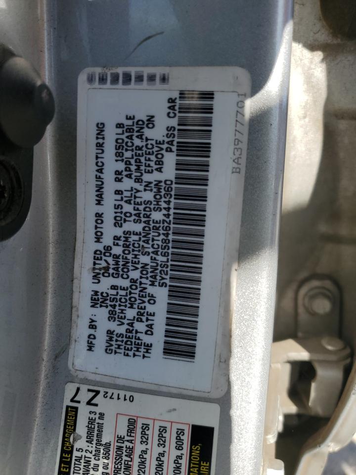 2006 Pontiac Vibe VIN: 5Y2SL65846Z444360 Lot: 84551545