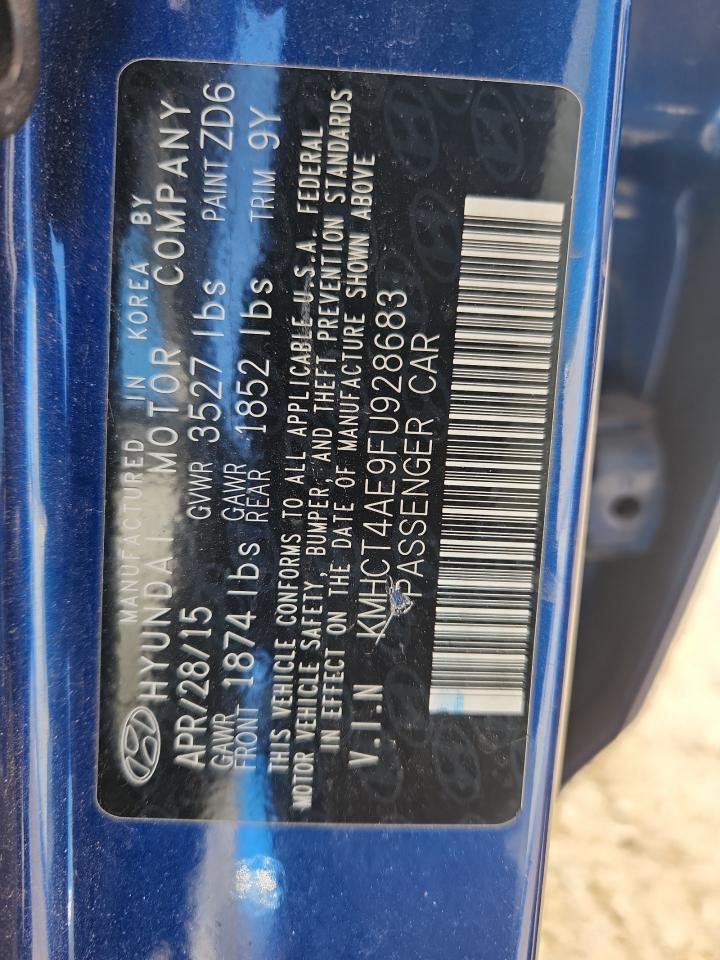 2015 Hyundai Accent Gls VIN: KMHCT4AE9FU928683 Lot: 84769425