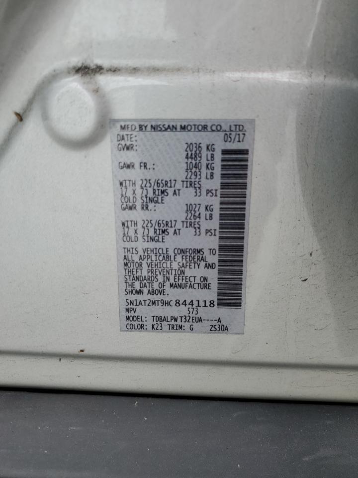 2017 Nissan Rogue S VIN: 5N1AT2MT9HC844118 Lot: 85263915