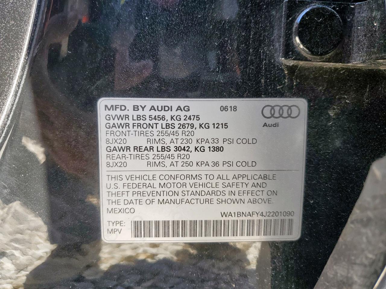 2018 Audi Q5 Premium Plus VIN: WA1BNAFY4J2201090 Lot: 90535635