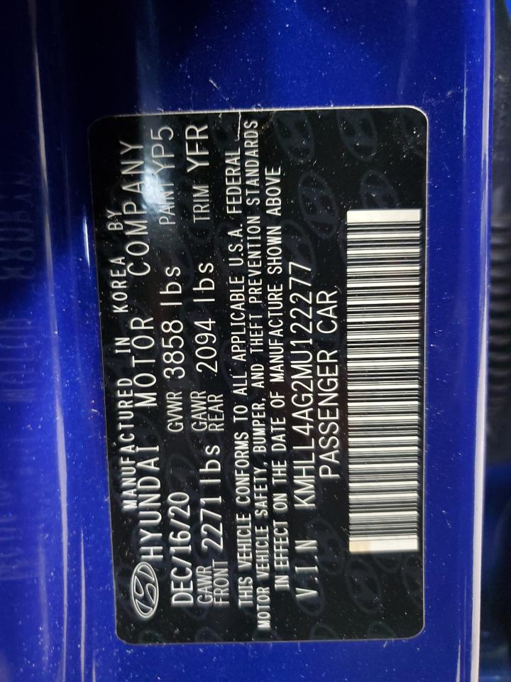2021 Hyundai Elantra Se VIN: KMHLL4AG2MU122277 Lot: 86214495