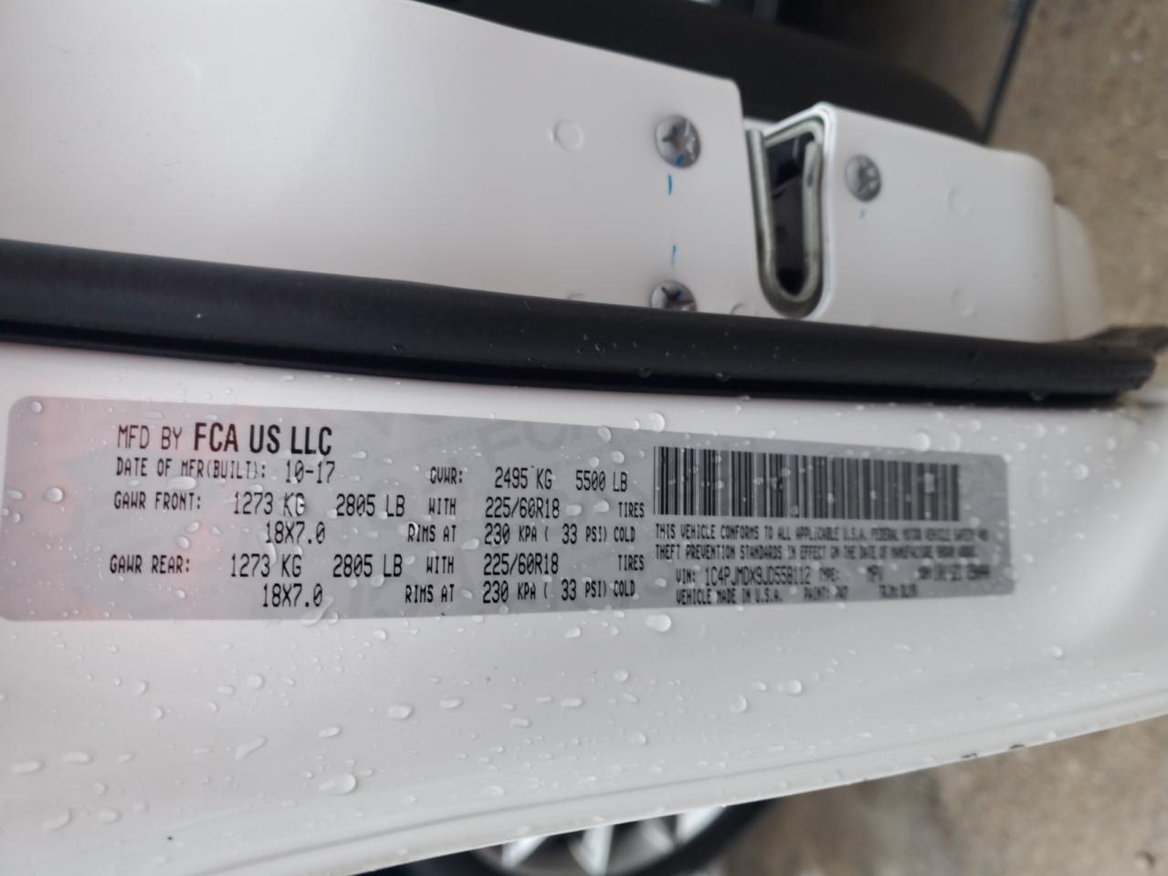 2018 Jeep Cherokee Limited VIN: 1C4PJMDX9JD558112 Lot: 89806005