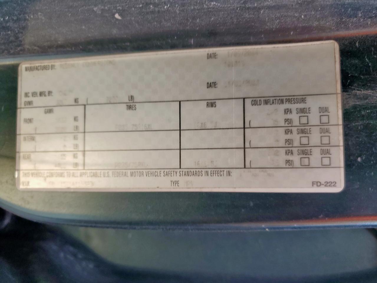 2004 Chevrolet Express G1500 VIN: 1GBFG15T541155274 Lot: 82241335