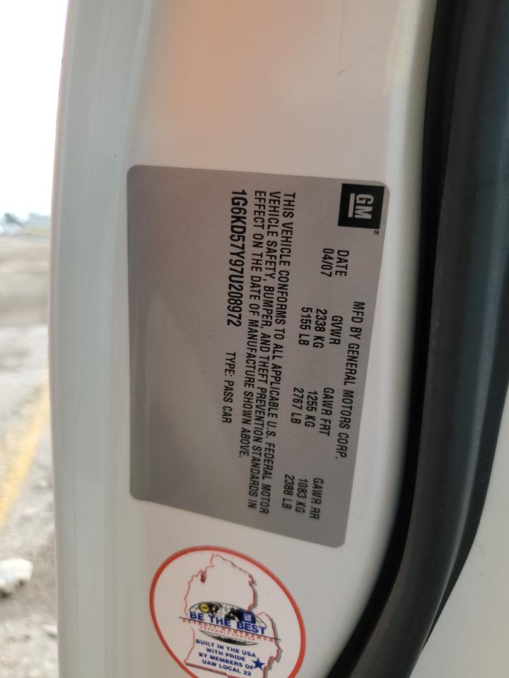 2007 Cadillac Cts VIN: 1G6KD57Y97U208972 Lot: 84914695