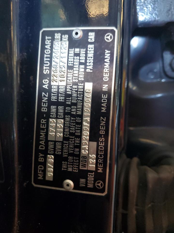 1985 Mercedes-Benz 380 Se VIN: WDBCA32D9FA190068 Lot: 87005525