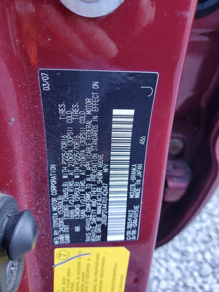 2007 Toyota Highlander Sport VIN: JTEDP21A470142647 Lot: 85292295