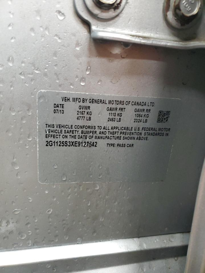 2014 Chevrolet Impala Lt VIN: 2G1125S3XE9127542 Lot: 84425965