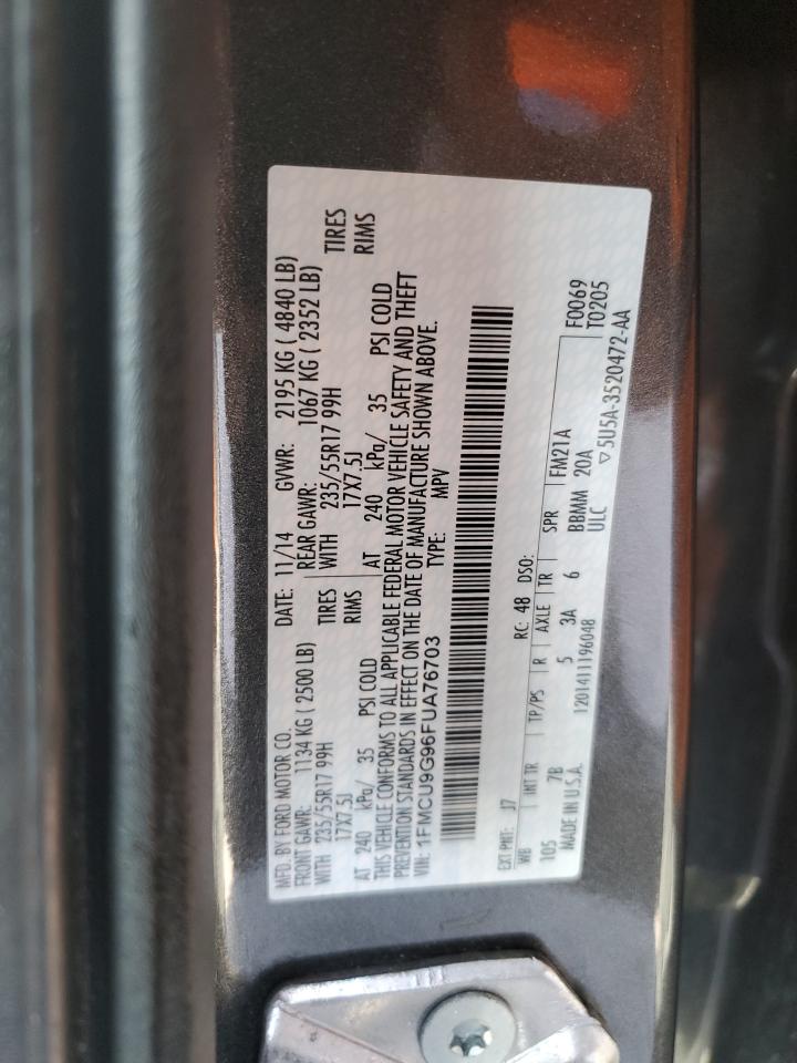 2015 Ford Escape Se VIN: 1FMCU9G96FUA76703 Lot: 90784395