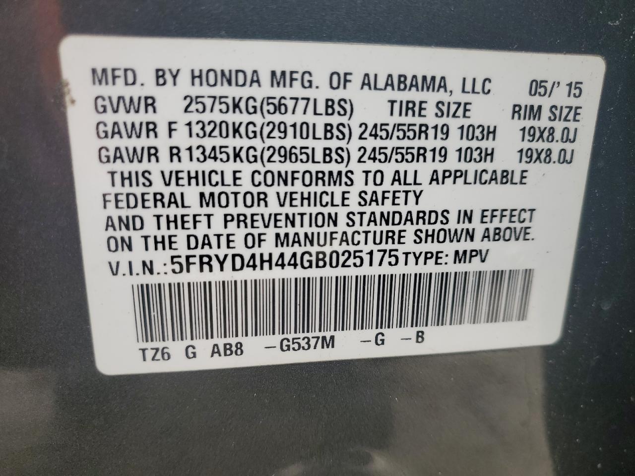 2016 Acura Mdx Technology VIN: 5FRYD4H44GB025175 Lot: 89865605