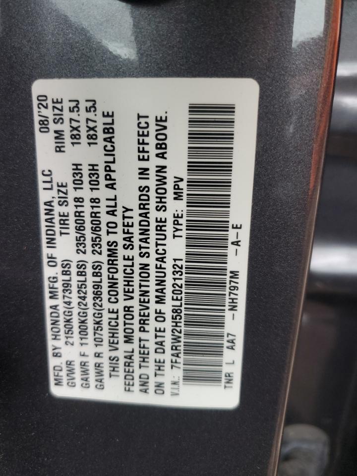 2020 Honda Cr-V Ex VIN: 7FARW2H58LE021321 Lot: 86646285