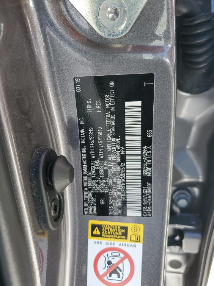 2019 Toyota Highlander Se VIN: 5TDJZRFH1KS976512 Lot: 84792555