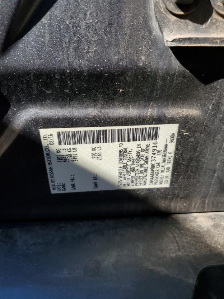 2017 Nissan Maxima 3.5S VIN: 1N4AA6AP0HC374916 Lot: 90058145