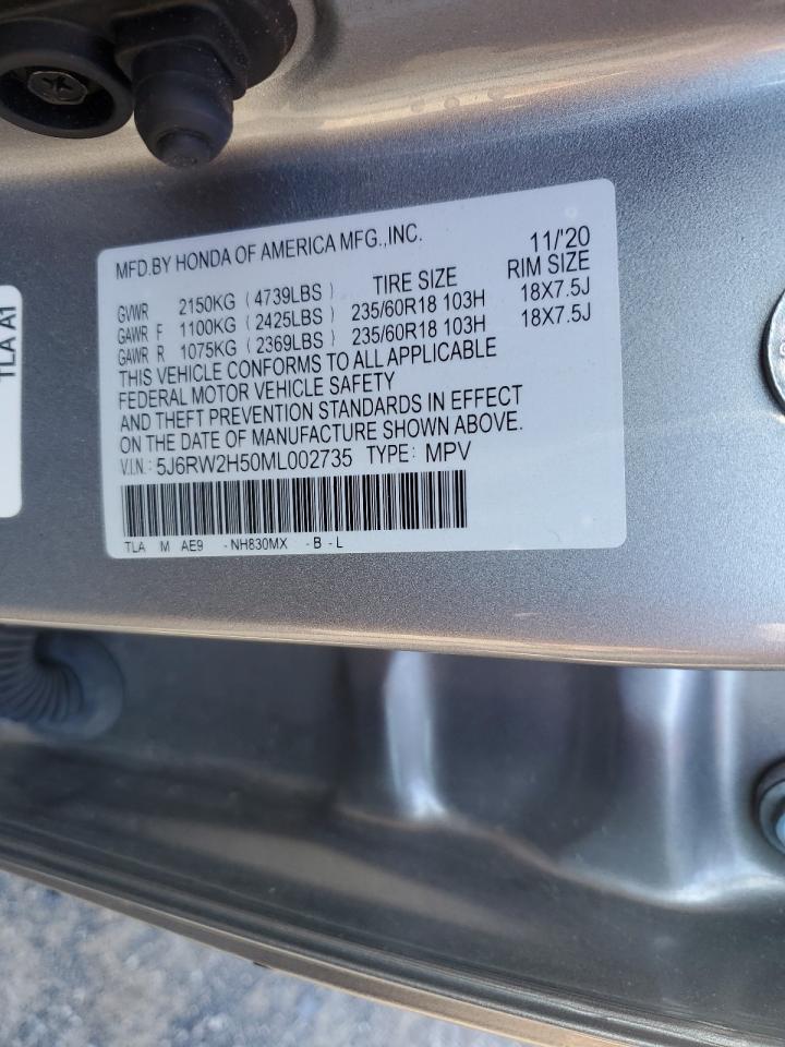 2021 Honda Cr-V Ex VIN: 5J6RW2H50ML002735 Lot: 89864405