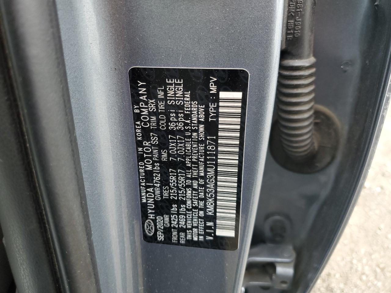 2021 Hyundai Kona Ultimate VIN: KM8K53AG3MU111871 Lot: 90390385