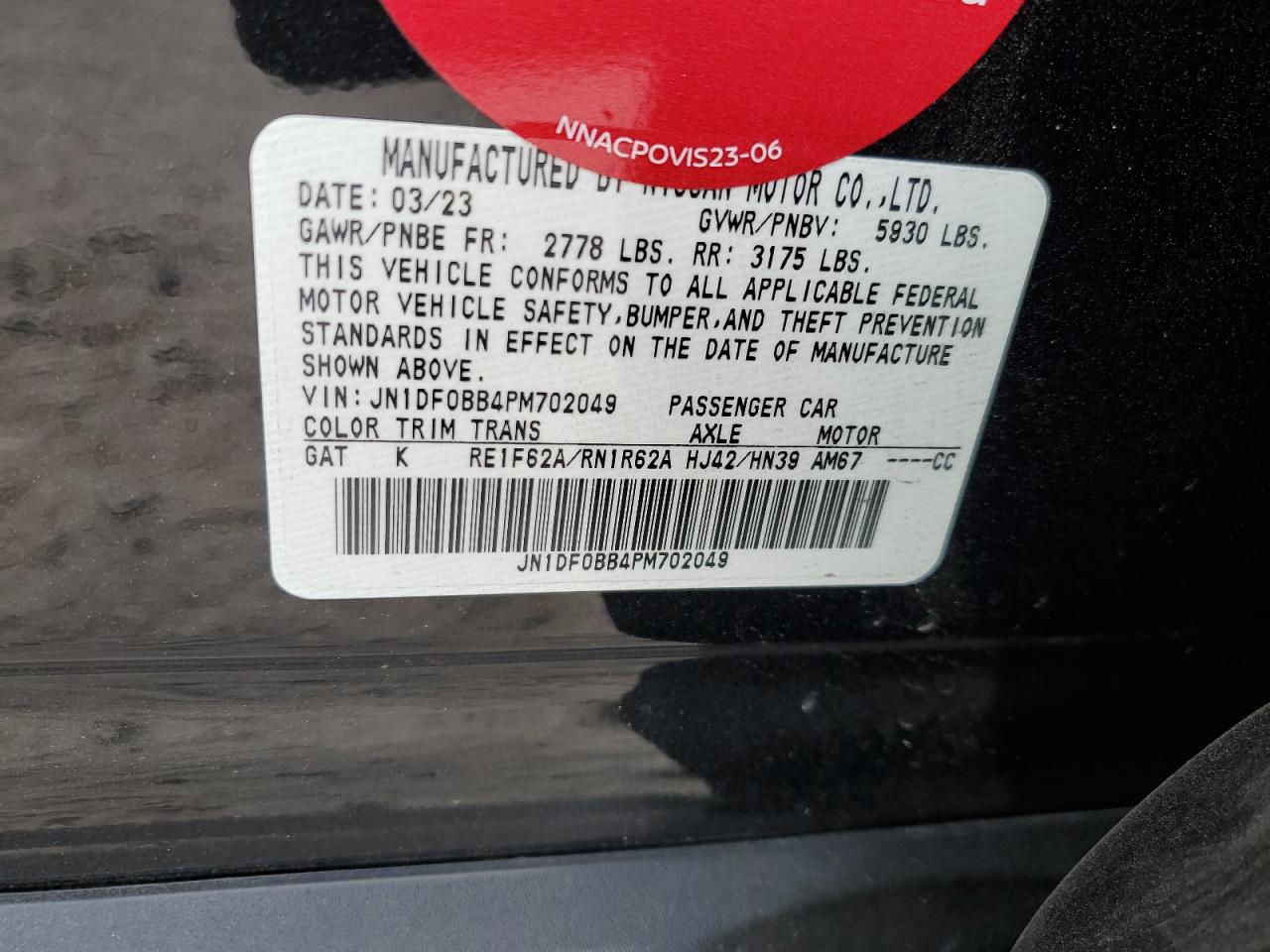 2023 Nissan Ariya Evolve+ VIN: JN1DF0BB4PM702049 Lot: 87458585