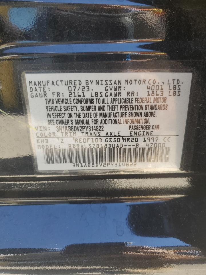 2023 Nissan Sentra Sr VIN: 314822 Lot: 85650325