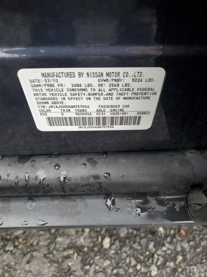 2010 Infiniti Ex35 Base VIN: JN1AJ0HRXAM757554 Lot: 86617245