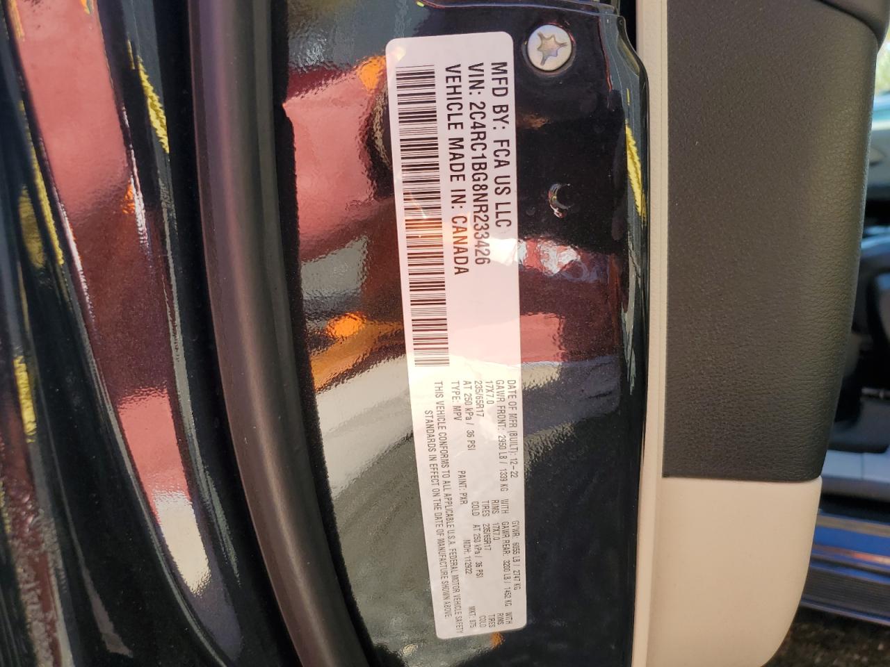 2022 Chrysler Pacifica Touring L VIN: 2C4RC1BG8NR233426 Lot: 82612765